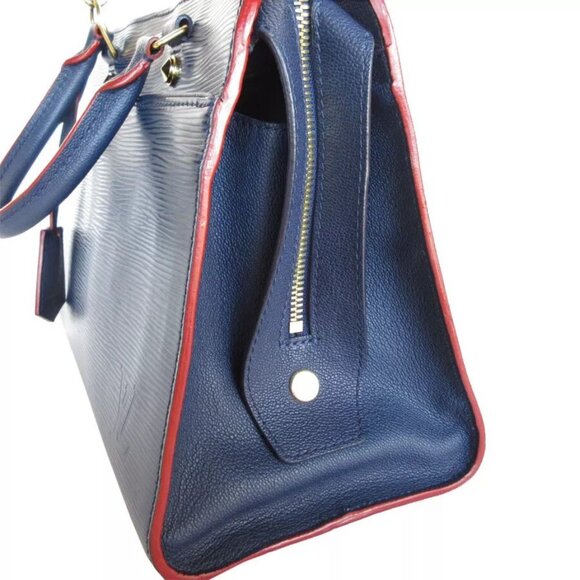 Auth LOUIS VUITTON Epi Vaneau MM Handbag Shoulder Bag Navy Epi Leather - Picture 12 of 16